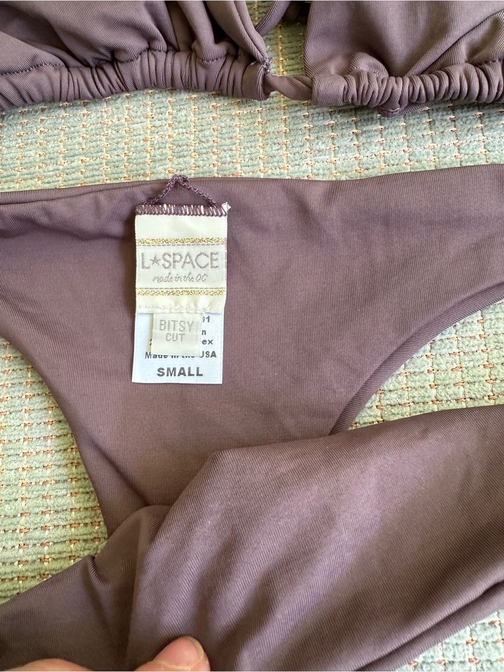 NWOT L*Space triangle Itsy bikini set grey small - Picture 3 of 4